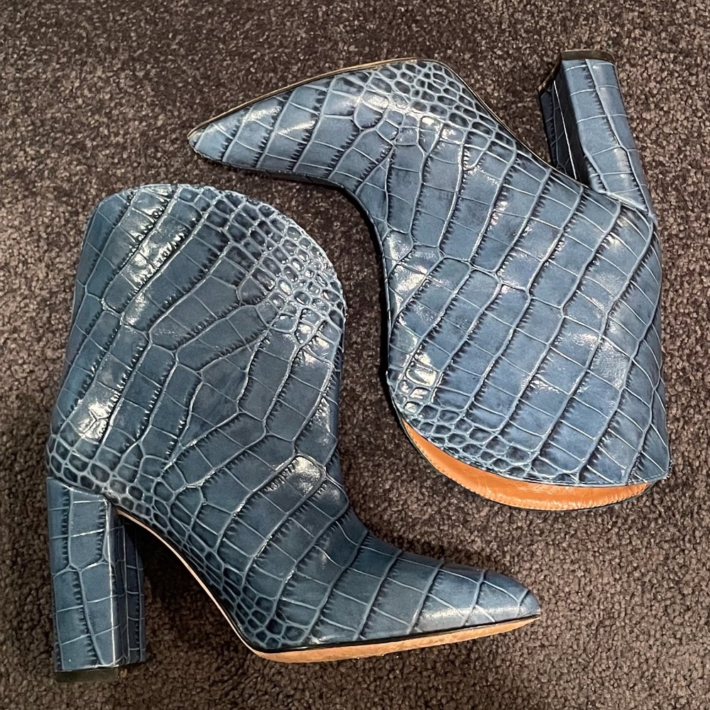 Paris Texas crocodile embossed ankle boots